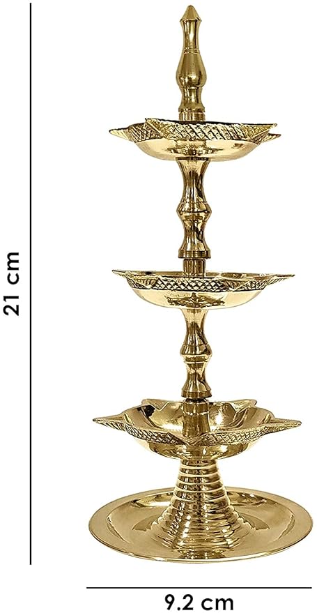 Standing Brass Kerala Samai Diwali Deepak for Puja Traditional Panchmahal Pooja Deepam Diya