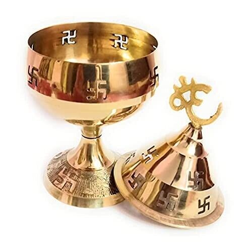 Holystore Pure Brass Akhand Jot Jyoti Diya for Navratri Puja 7 Inch Height