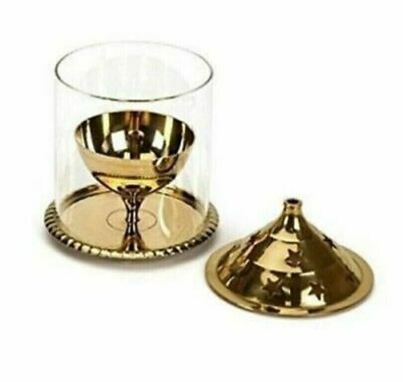 Lovely 4''Akhand Diya Brass Decorative Oil Lamp Home Temple Shivratri Hindu Puja