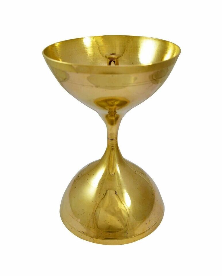 2 Lovely Brass Akhand Diya Home Decor Hindu Puja Deepak Temple Oil Lamp Gifts