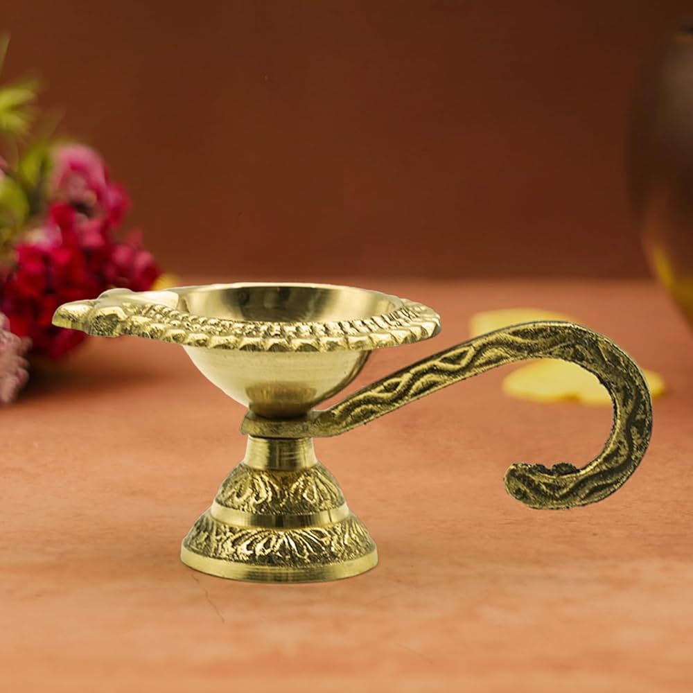 Brass Diya with Parrot - WL3993